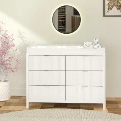 6 Drawer Chest Milano - White