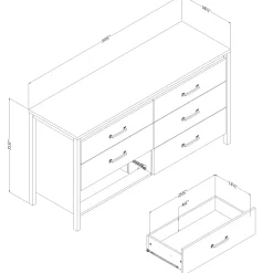 6 Drawer Dresser - Gravity Pure White