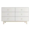 6 Drawer Dresser - Whte/ Natural