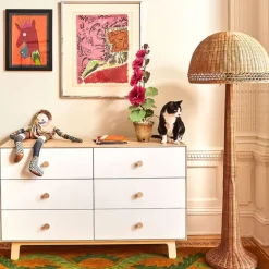 6 Drawer Dresser - Whte/ Natural