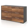 6 Drawers Chest - Slate Walnut