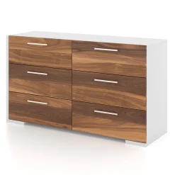 6 Drawers Chest - White Walnut