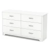 6 drawers chest white fusion