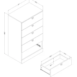 5 Drawers Spark - White