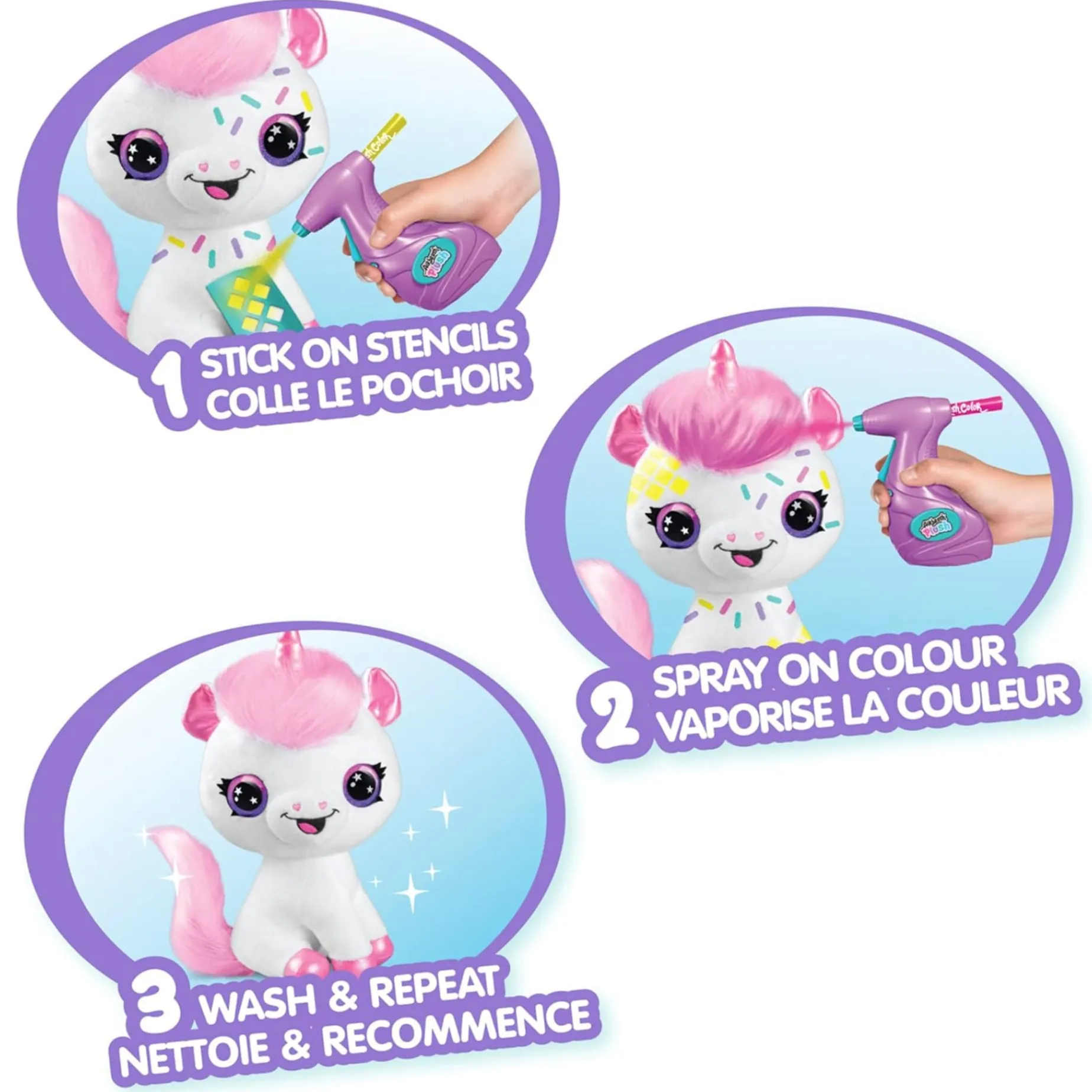 Air Brush Neon Unicorn Plush