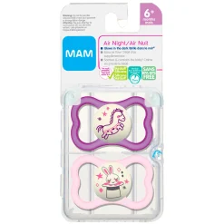 Air Night Pacifiers (2) 6m+ - Pink