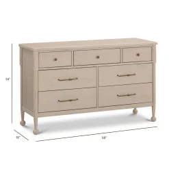 Alouette 7-Drawer Assembled Dresser - Washed Pine