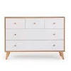 Austin 5 Drawers Dresser - Whthe / Red Oak