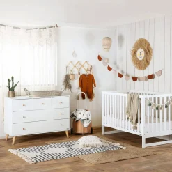 Austin 5 Drawers Dresser - Whtite / Naturel