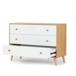 Austin 3-Drawer Dresser - White / Red Oak