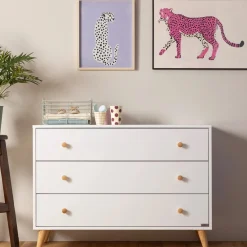 Austin 3-Drawer Dresser - White / Natural