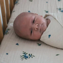 Baby Crib Fitted Sheet - Blueberry