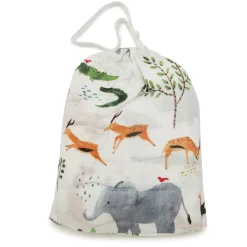 Bamboo Muslin Fitted Crib Sheet - Safari