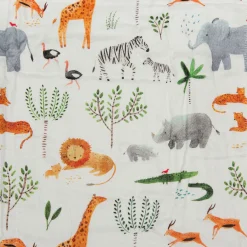 Bamboo Muslin Fitted Crib Sheet - Safari