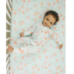 Bamboo Muslin Fitted Crib Sheet - Peaches