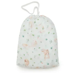 Bamboo Muslin Fitted Crib Sheet - Bunny Meadow