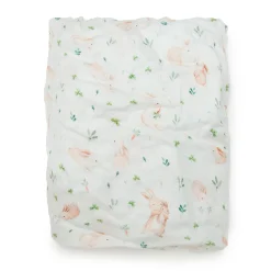 Bamboo Muslin Fitted Crib Sheet - Bunny Meadow