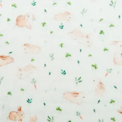 Bamboo Muslin Fitted Crib Sheet - Bunny Meadow