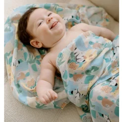 Bamboo Muslin Swaddle Blanket - Animal Puzzle
