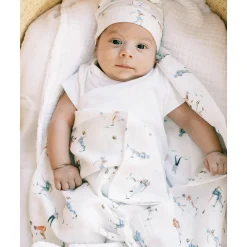 Bamboo Muslin Swaddle Blanket - Football