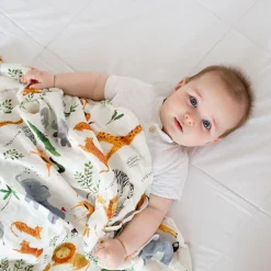 Bamboo Muslin Swaddle Blanket - Safari