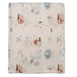 Bamboo Muslin Swaddle Blanket - Cozy Forest