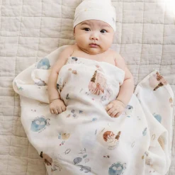 Bamboo Muslin Swaddle Blanket - Cozy Forest