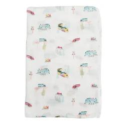 Bamboo Muslin Swaddle Blanket - All Aboard