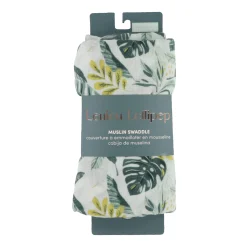 Bamboo Muslin Swaddle Blanket - Jungle Leaves