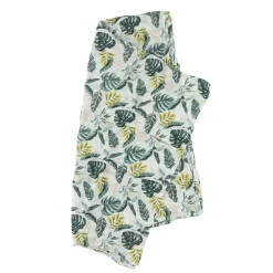 Bamboo Muslin Swaddle Blanket - Jungle Leaves