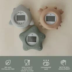 Bathtub Safety Thermometer Crab - Soft Blush