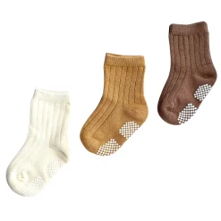 Beige Brown (3) Socks Sizes 6-36m