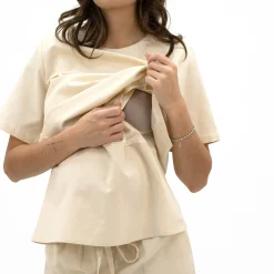 Beige Nursing Top