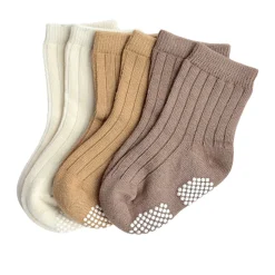 Beige 3pk Socks 0-3m
