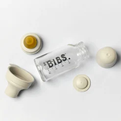 BIBS Baby Glass Bottle Complete Set Latex 110ml - Ivory