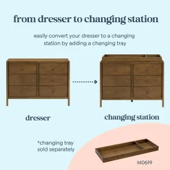 Birdie 6-Drawer Dresser - Walnut