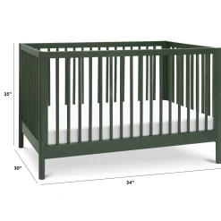 Birdie 3-in-1 Convertible Crib - Forest Green