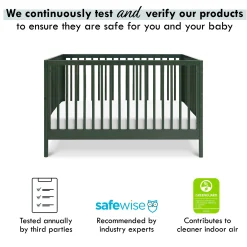 Birdie 3-in-1 Convertible Crib - Forest Green