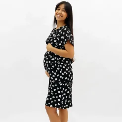Black Floral Maternity Dress