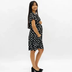 Black Floral Maternity Dress