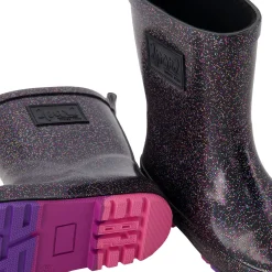 Black Glitter Rain Boots 4-3