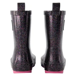 Black Glitter Rain Boots 4-3