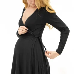 Black Wrap Maternity Dress