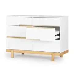 Bliss 6-Drawer Dresser - White / Natural