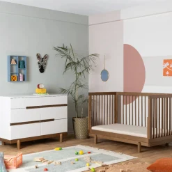 Bliss 6-Drawers Dresser - White / Walnut