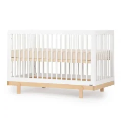 Bliss 4-In-1 Convertible Crib - White/Natural