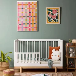 Bliss 4-In-1 Convertible Crib - White/Natural