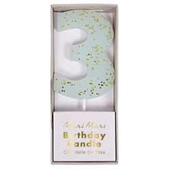 Blue Number 3 Candle