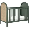 Bondi Cane 3-in-1 Convertible Crib with Toddler Bed Kit - Green / Natural Cane
