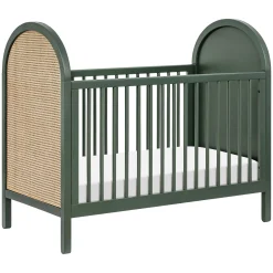 Bondi Cane 3-in-1 Convertible Crib with Toddler Bed Kit - Green / Natural Cane